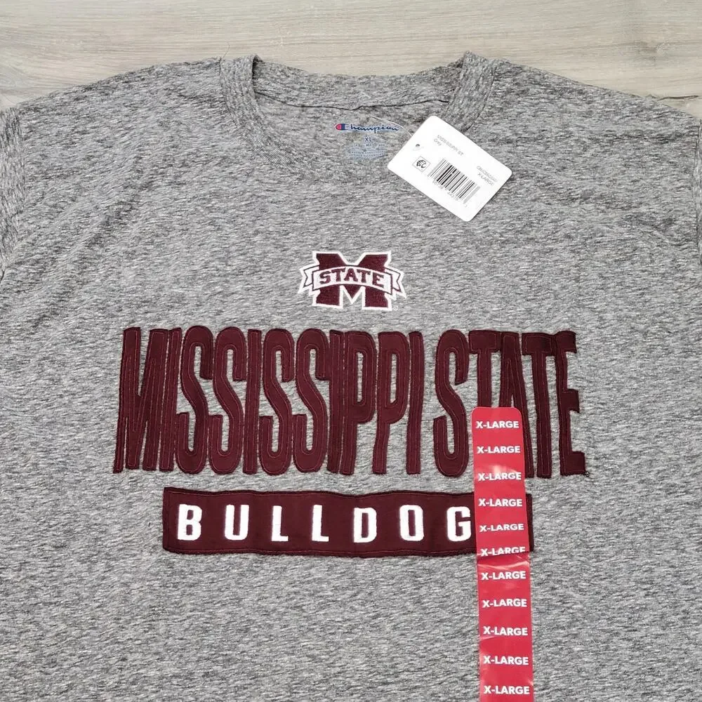 Champion T-Shirt Men's XL Gray Mississippi State Bulldog New - Picture 2 of 9